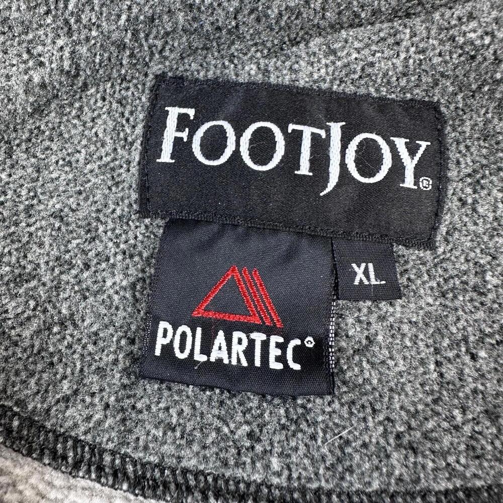 Footjoy Jacket Mens XL Green & Gray Polartec Fleece Oversized 1/4 Zip Thick Golf - Picture 3 of 9